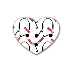 Music Rubber Heart Coaster (4 Pack) by nateshop