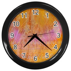 Pattern Cloth Background Wall Clock (black) by nateshop