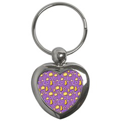 Pattern-purple-cloth Papper Pattern Key Chain (heart) by nateshop