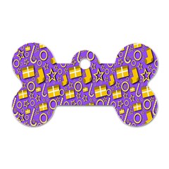 Pattern-purple-cloth Papper Pattern Dog Tag Bone (two Sides) by nateshop