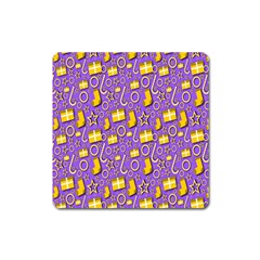 Pattern-purple-cloth Papper Pattern Square Magnet by nateshop