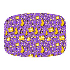 Pattern-purple-cloth Papper Pattern Mini Square Pill Box by nateshop
