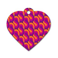 Retro-pattern Dog Tag Heart (one Side) by nateshop