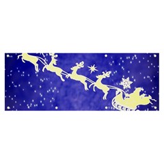 Santa-claus-with-reindeer Banner And Sign 8  X 3  by nateshop