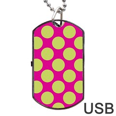 Seamless, Polkadot Dog Tag Usb Flash (one Side) by nateshop