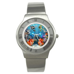 Aquarium Fish Tank Sea Life Stainless Steel Watch by Wegoenart