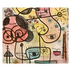 Puzzle Abstract Drawing Mysterious Double Sided Flano Blanket (small)  by Wegoenart