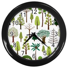 Chrismas Tree Greeen  Wall Clock (black) by nateshop