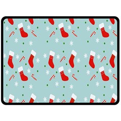 Christmas-pattern -christmas-stockings Double Sided Fleece Blanket (large)  by nateshop