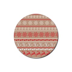 Christmas-pattern-background Rubber Coaster (round) by nateshop