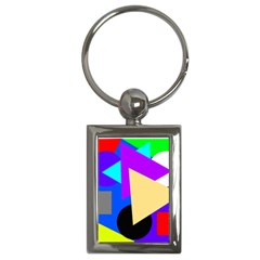 Shape Colorful Creativity Abstract Pattern Key Chain (rectangle)