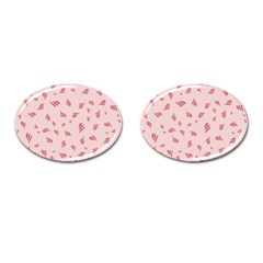 Grid Pattern Red Background Cufflinks (oval) by Ravend