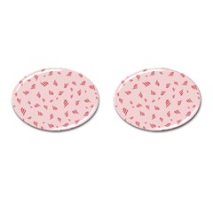 Grid Pattern Red Background Cufflinks (oval)