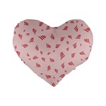 Grid Pattern Red Background Standard 16  Premium Flano Heart Shape Cushions Front