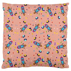 Rocket Ship Rocket Spaceship Standard Flano Cushion Case (one Side)