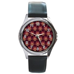 Background Pattern Icon Design Round Metal Watch