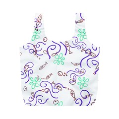 Background Pattern Wallpaper Fish Full Print Recycle Bag (m)