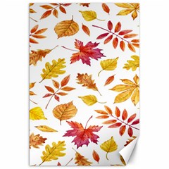 Watercolor-autumn-leaves-pattern-vector Canvas 20  X 30  by nateshop