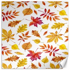 Watercolor-autumn-leaves-pattern-vector Canvas 16  X 16  by nateshop