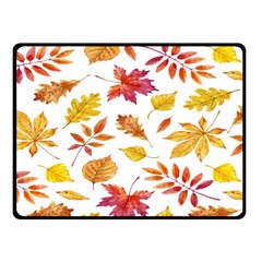 Watercolor-autumn-leaves-pattern-vector Double Sided Fleece Blanket (small)  by nateshop