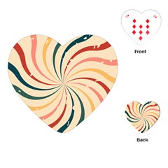 Swirl Star Pattern Texture Vintahe Classic Old Playing Cards Single Design (heart)