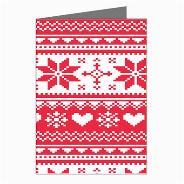 Nordic-seamless-knitted-christmas-pattern-vector Greeting Card