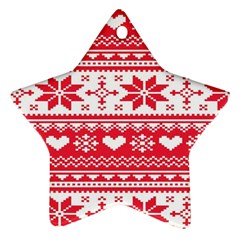 Nordic-seamless-knitted-christmas-pattern-vector Star Ornament (two Sides) by nateshop