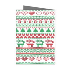 Scandinavian-nordic-christmas-seamless-pattern-vector Mini Greeting Cards (pkg Of 8) by nateshop