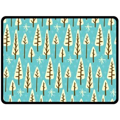 Vector-white-cartoon-trees-pattern Double Sided Fleece Blanket (large)  by nateshop