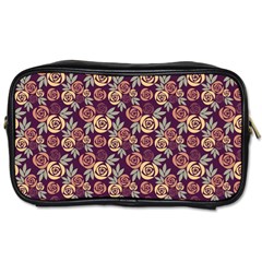 Illustration Flower Floral Nature Pattern Background Toiletries Bag (two Sides) by Ravend