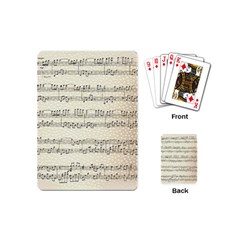 Music Beige Vintage Paper Background Design Playing Cards Single Design (mini)