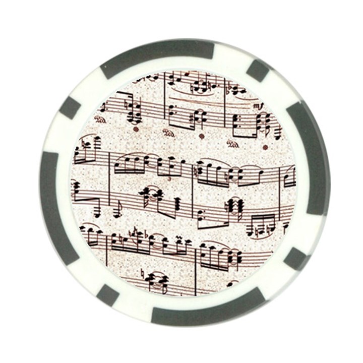 Vintage Beige Music Paper Background Design Poker Chip Card Guard