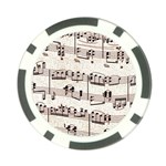 Vintage Beige Music Paper Background Design Poker Chip Card Guard Back