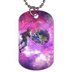 Astronaut Earth Space Planet Fantasy Dog Tag (one Side)