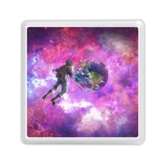 Astronaut Earth Space Planet Fantasy Memory Card Reader (square)