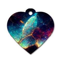 Abstract Galactic Wallpaper Dog Tag Heart (one Side)