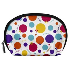 Background Polka Dot Accessory Pouch (large) by Ravend