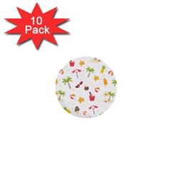 Summer Backgroundnature Beach 1  Mini Buttons (10 Pack)  by Ravend