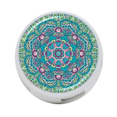 Green, Blue And Pink Mandala  4-port Usb Hub (two Sides) by ConteMonfrey