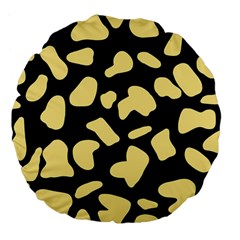 Cow Yellow Black Large 18  Premium Flano Round Cushions by ConteMonfrey