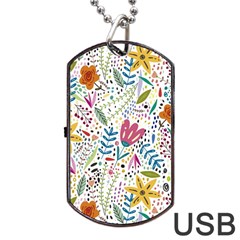 Flowers Dog Tag Usb Flash (two Sides) by nateshop