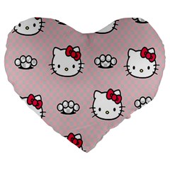 Hello Kitty Large 19  Premium Heart Shape Cushions by nateshop