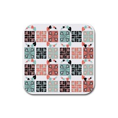 Mint Rubber Square Coaster (4 Pack) by nateshop