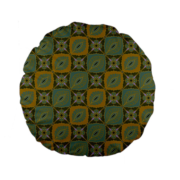 Batik-tradisional-01 Standard 15  Premium Flano Round Cushions