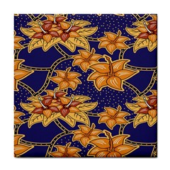 Seamless-pattern Floral Batik-vector Tile Coaster by nateshop