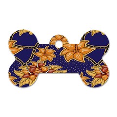 Seamless-pattern Floral Batik-vector Dog Tag Bone (one Side)