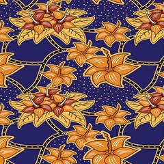 Seamless-pattern Floral Batik-vector Play Mat (rectangle)