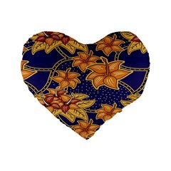 Seamless-pattern Floral Batik-vector Standard 16  Premium Heart Shape Cushions