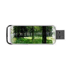Beeches Trees Tree Lawn Forest Nature Portable Usb Flash (two Sides) by Wegoenart