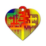 Code Binary System Dog Tag Heart (One Side)